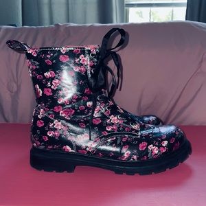 floral combat boots